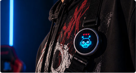 Beambox wearable display badge for anime and cosplay